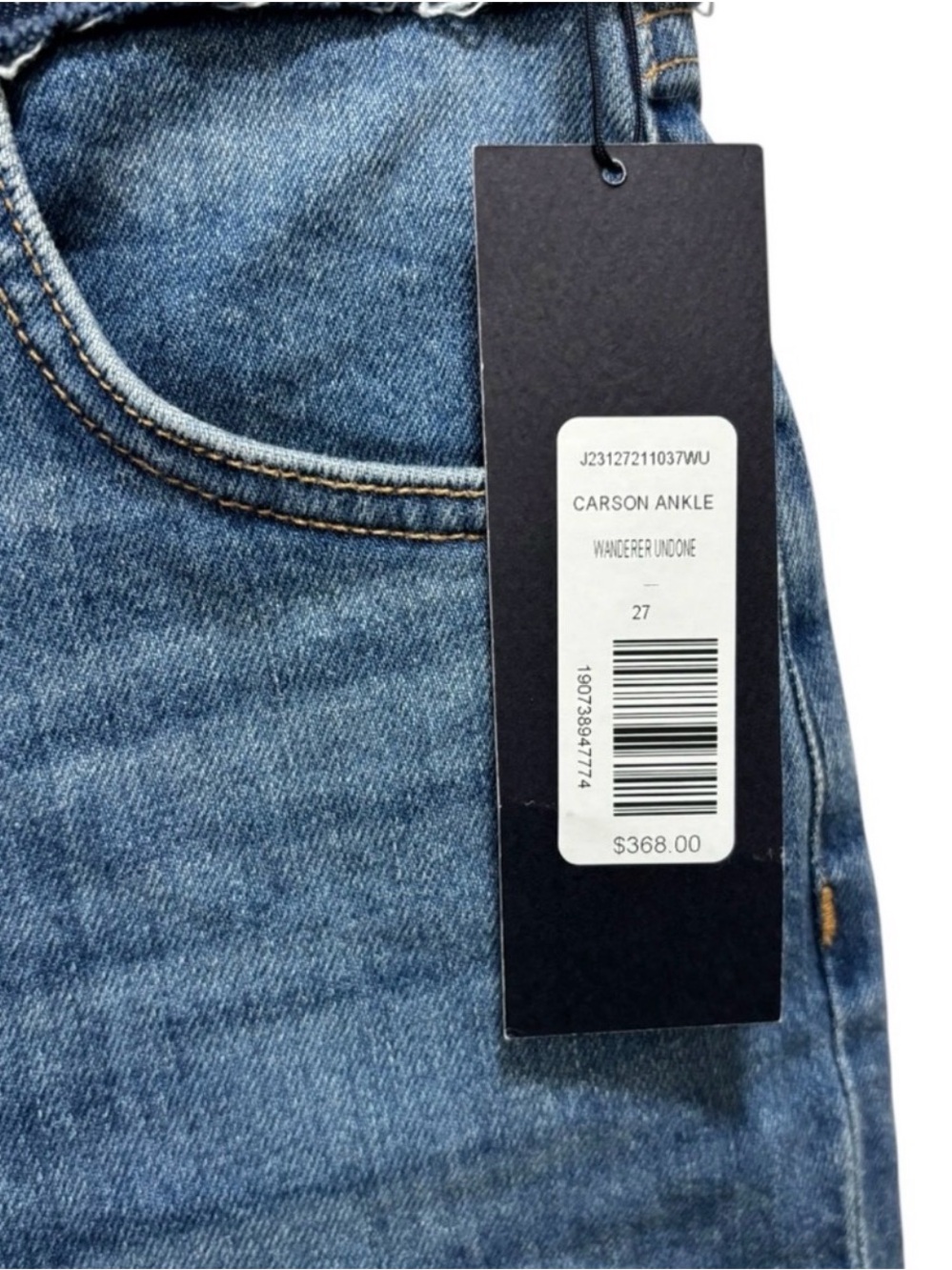 NWT Veronica Beard High Rise Carson Ankle Wanderer Undone Jeans Size 27 - Picture 2 of 8
